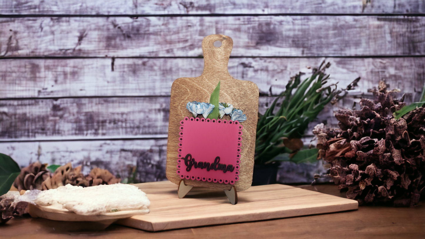 Cutting Board Flower Display Personalized