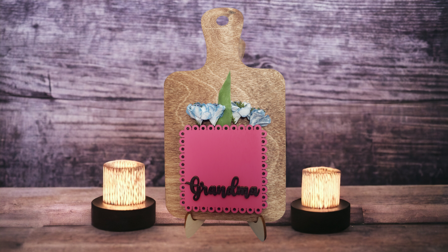 Cutting Board Flower Display Personalized