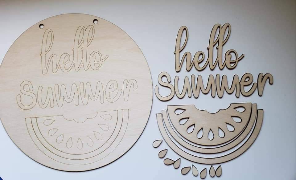 DIY Hello Summer Watermelon Door Hanger