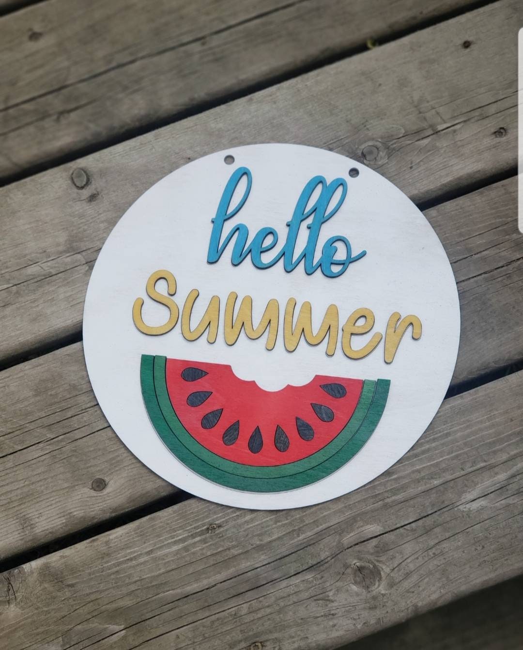 DIY Hello Summer Watermelon Door Hanger