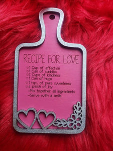 Recipe for love mini cutting board love moms iced coffee family recipe perfect teacher Home Decor