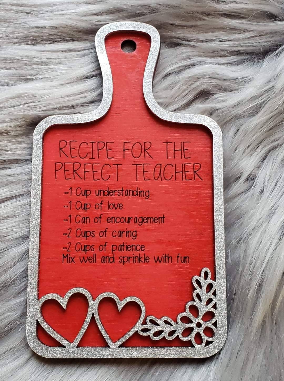 Recipe for love mini cutting board love moms iced coffee family recipe perfect teacher Home Decor