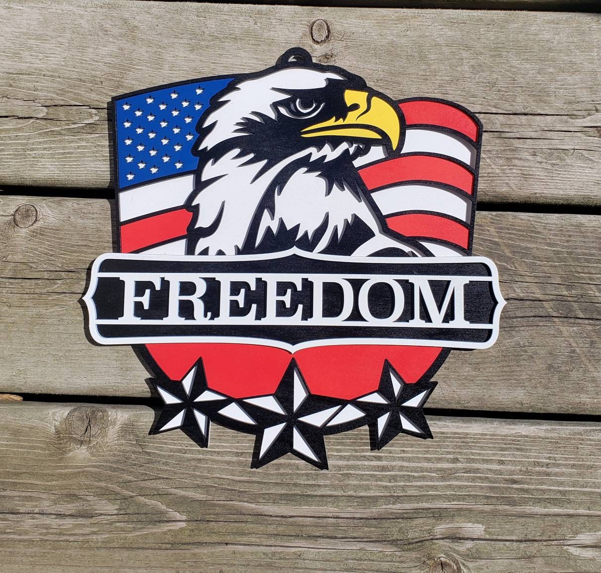 Eagle Flag Freedom USA Patriotic Sign Door Hanger