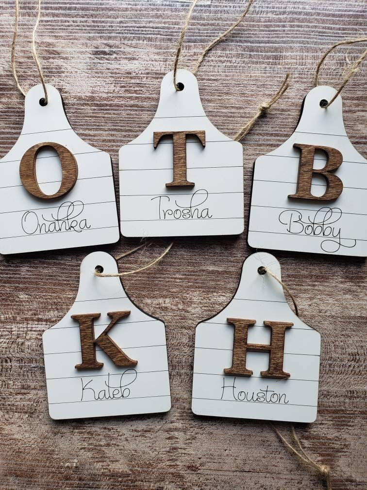 Shiplap Christmas Ornaments Personalized