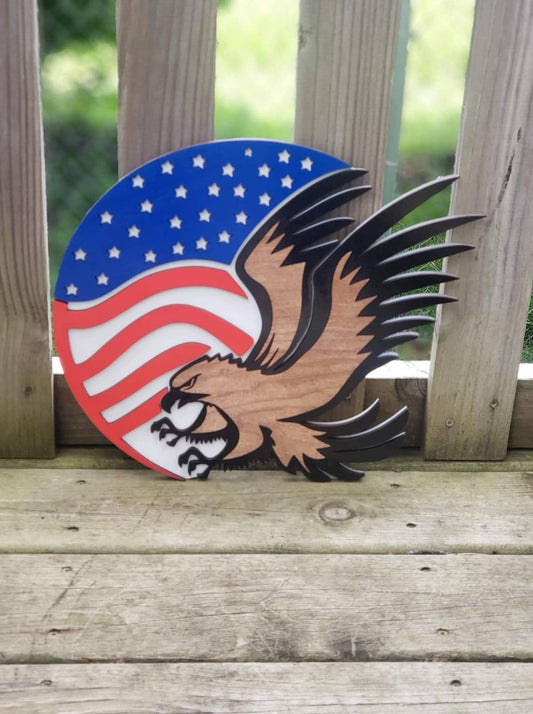 Eagle Door Hanger Sign Flag