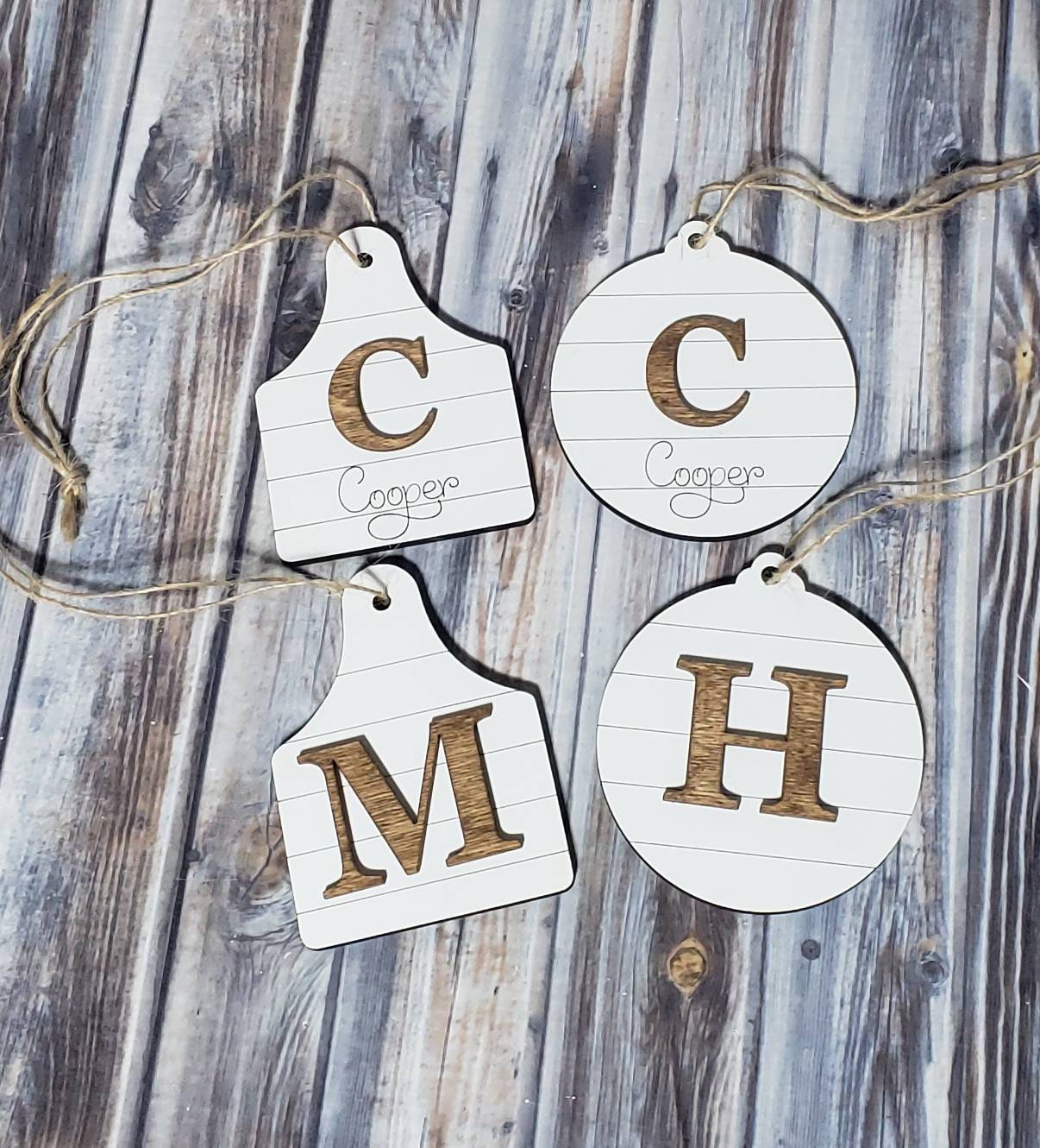 Shiplap Christmas Ornaments Personalized