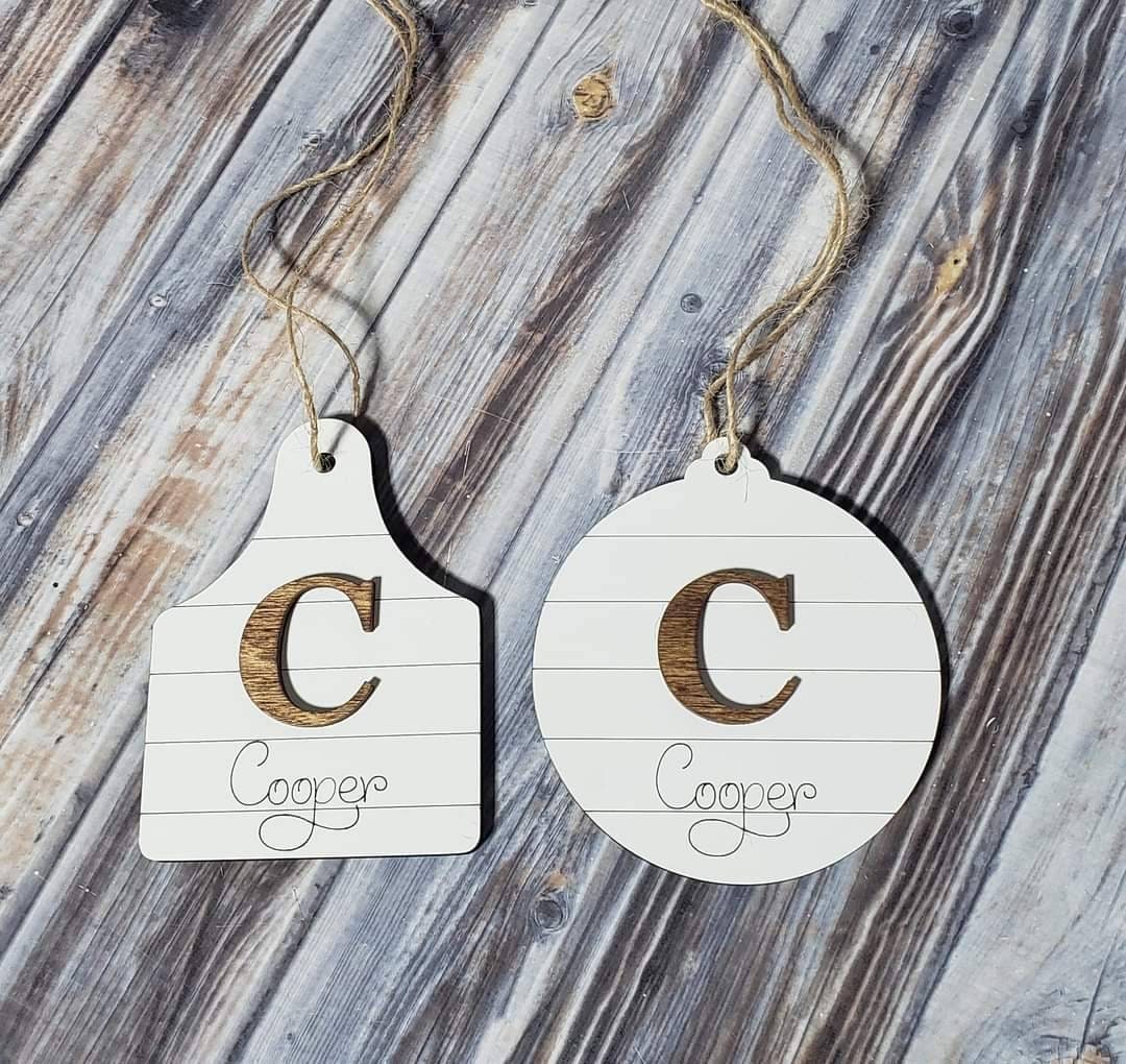 Shiplap Christmas Ornaments Personalized